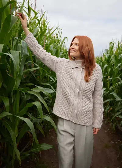 Saoirse Aran Collared Cardigan in Camel